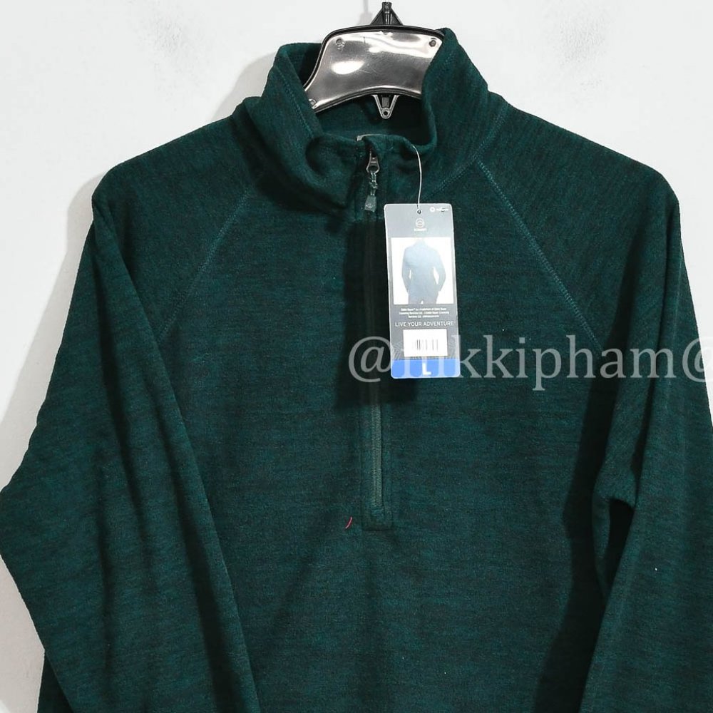 NWT Eddie Bauer Ladies' Fleece 1/4 Zip IN GREEN - Picture 3 of 5